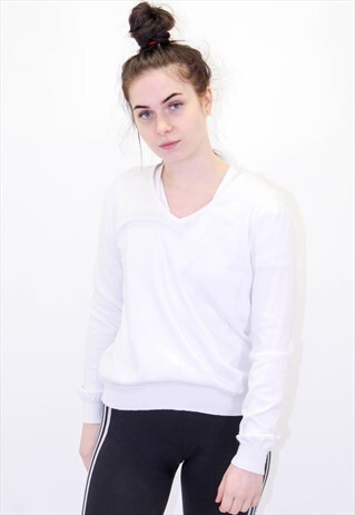 VINTAGE RALPH LAUREN JUMPER IN WHITE LARGE