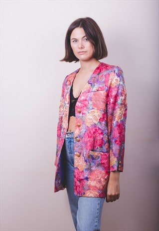 VINTAGE FLORAL PATTERNED BLAZER
