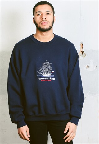 VINTAGE SHIP PRINT SWEATSHIRT