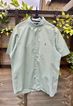 Vintage polo Ralph Lauren 1990s green checkered shirt XL
