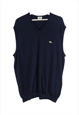 Vintage Lacoste Vest Jumper in Blue L