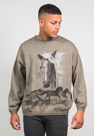 90'S SWEATSHIRT HORSE PRINT