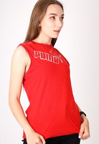 VINTAGE PUMA PRINT SLEEVELESS T-SHIRT NT1054