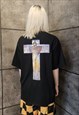 CROSS PRINT TEE JESUS TOP RELIGION T-SHIRT IN BLACK