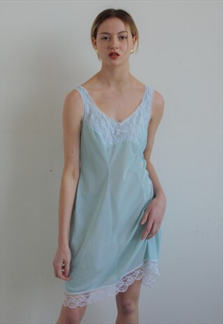 BABY BLUE VINTAGE SLIP DRESS