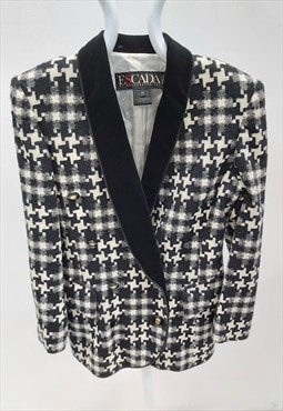 Escada Vintage Dogtooth Blazer with Shoulder Pads