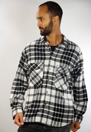 CHECKED BLACK WHIT SHIRT / LUMBERJACK SHIRT