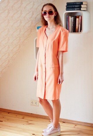 ORANGE PEACH VINTAGE DRESS