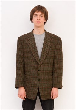 Vintage Men's UK 44 US Wool Blazer EU 54 Houndstooth tweed