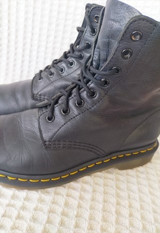 Dr Marten Black Soft Leather Lace Up Boots UK6