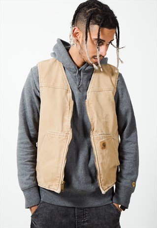 VINTAGE 80S CARHARTT SHEEPSKIN GILET JACKET / S3121