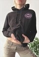 VINTAGE Y2K 00'S BLACK DRIP SKATER GLITTER GRAPHIC HOODIE