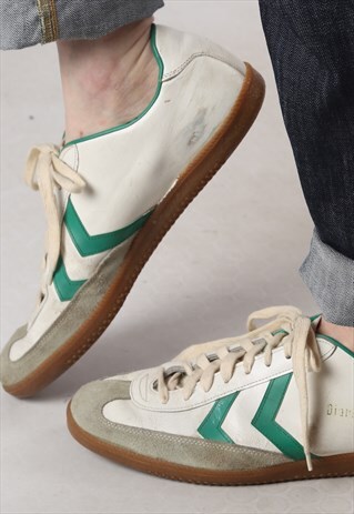 80'S HUMMEL DIAMANT TRAINERS UK 12 , WEST GERMANY RARE MCE