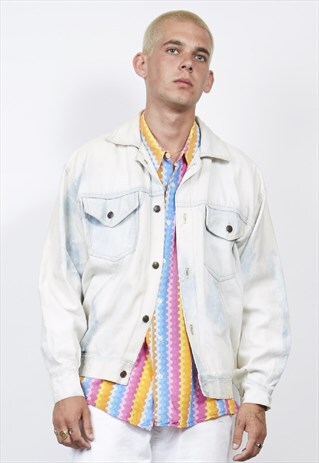 VINTAGE 80'S BLEACHED DENIM JACKET