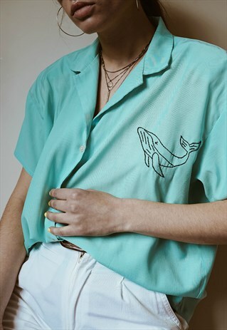 HAND EMBROIDERED BLUE SHIRT