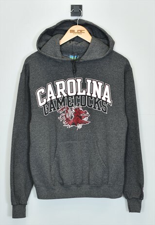 VINTAGE CHAMPION CAROLINA HOODED SWEATSHIRT GREY XSMALL