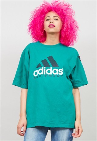 VINTAGE 90'S GREEN ADIDAS EQUIPMENT T-SHIRT