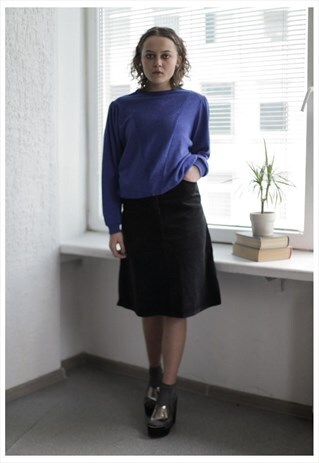 VINTAGE 80'S NAVY BLUE LONG SLEEVE JUMPER