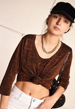 Y2K RETRO SHIMMER GRUNGE FESTIVAL TOP
