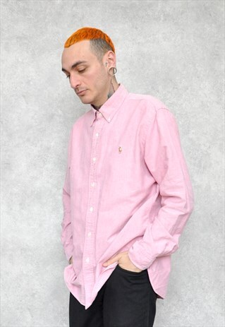 90S POLO RALPH LAUREN PINK COTTON SHIRT