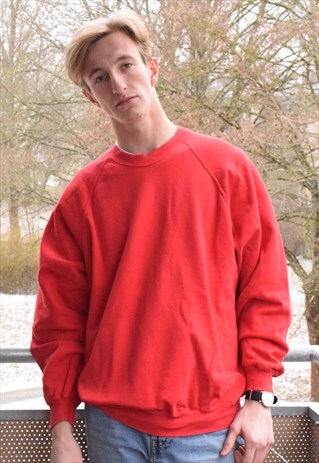 BASIC RED OVERSIZED SWEATER SWEATSHIRT