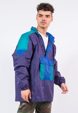90S COLOUR BLOCK CAGOULE RAIN JACKET