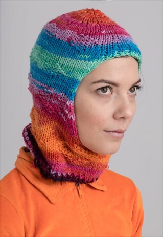 HAND MADE MULTICOLORED WOOL BALACLAVA