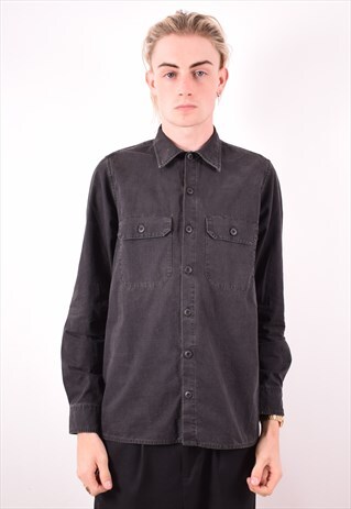 CARHARTT MENS VINTAGE SHIRT SMALL BLACK 90S