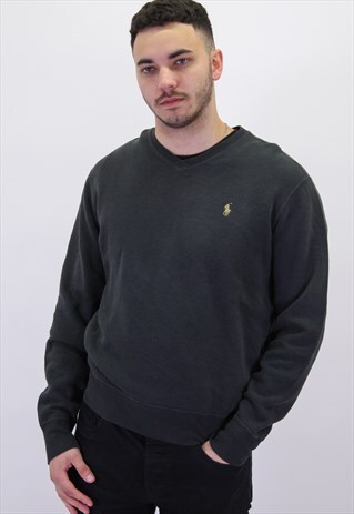 VINTAGE RALPH LAUREN SWEATER IN BLACK LARGE