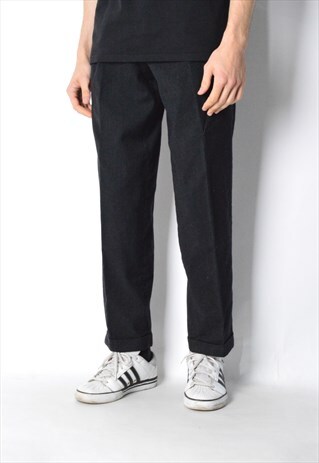 VINTAGE 90S DARK GREY MINIMALIST WOOL PANTS
