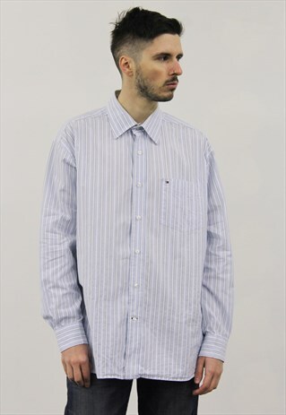 VINTAGE BLUE STRIPED TOMMY HILFIGER SHIRT