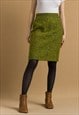 1990S VINTAGE CHRISTIAN LACROIX MIDI GREEN SKIRT 6116