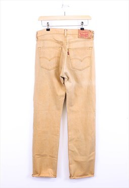 Vintage Levi's Straight Leg Jeans 501 Tan With Logo Patch