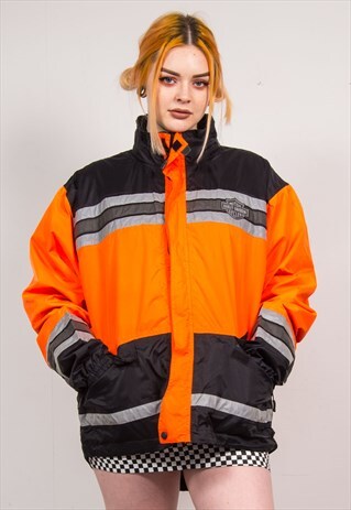 HARLEY-DAVIDSON Y2K 90'S NEON ORANGE JACKET