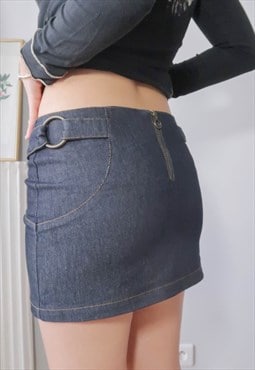 vintage y2k denim mini skirt