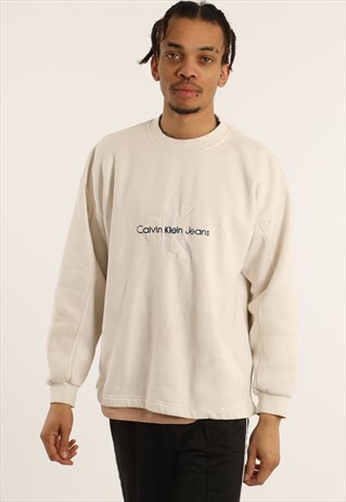 VINTAGE CALVIN KLEIN JEANS EMBROIDERED LOGO SWEATSHIRT