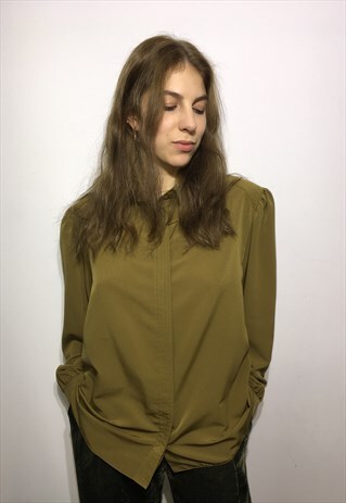 VINTAGE 80' AMAZING UNISEX GREEN CASUAL SHIRT