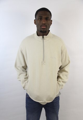 VINTAGE COLUMBIA CREAM 1/2 ZIP SWEATSHIRT