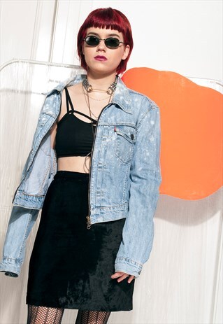 VINTAGE LEVI'S DENIM JACKET Y2K REWORKED GRUNGE ZIP JACKET
