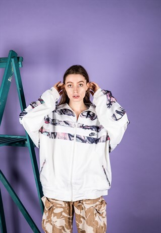 VINTAGE NIKE WINDBREAKER JACKET IN PURPLE AND WHITE