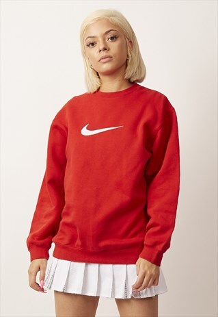 RED NIKE 90'S LOGO VINTAGE SWEATER
