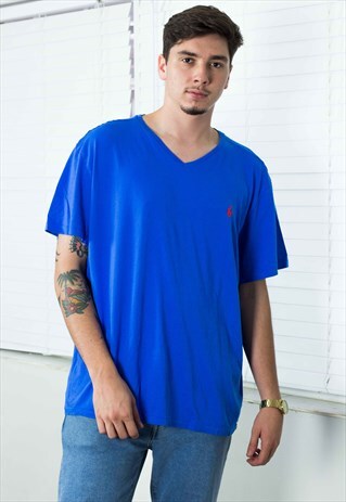VINTAGE POLO RALPH LAUREN T-SHIRT LOGO 90S XXL 7.2