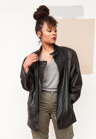 80S VINTAGE LEATHER JACKET (REF/346)