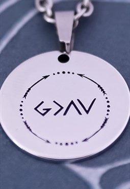 CRW Silver God is Greater than the Highs and Lows Necklace 