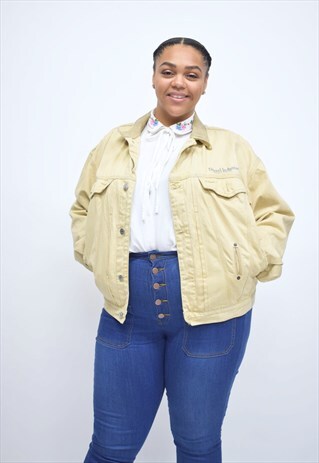 VINTAGE 90'S YELLOW DIESEL DENIM JACKET WITH POCKETS