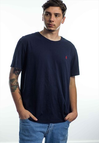VINTAGE POLO RALPH LAUREN T-SHIRT LOGO 90S L 6.5