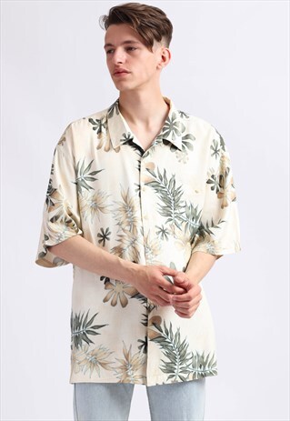 VINTAGE BURMA BIBAS ABSTRACT PRINT SHIRT