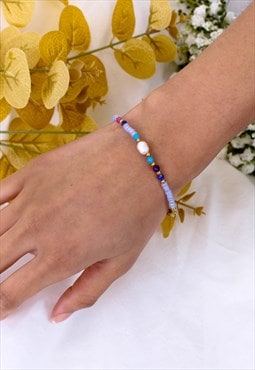 Multicolour Small Bead Pearl Mix Bracelet 90s Y2K Jewellery