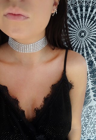 SILVER DIAMANTE CHOKER