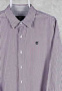 Vintage Timberland Striped Shirt Long Sleeve Large 